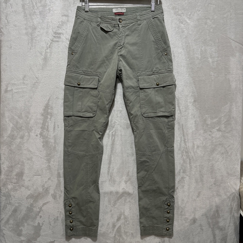 The Field Women's Cargo Pants Size 6 Snap Button Hem Green